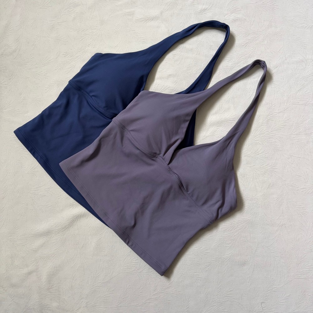 Logo V-neck Hanging Neck Vest  - Home Gym Yoga 评论和价格