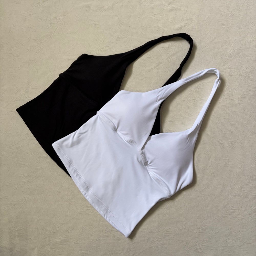 Logo V-neck Hanging Neck Vest  - Home Gym Yoga 评论和价格