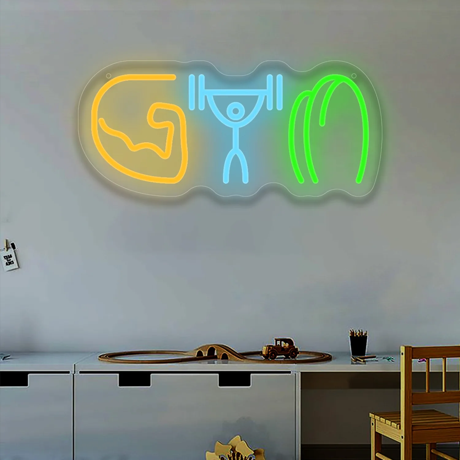 Gym Neon Sign Weightlifting Mu - Home Gym Neon Sign 评论和价格