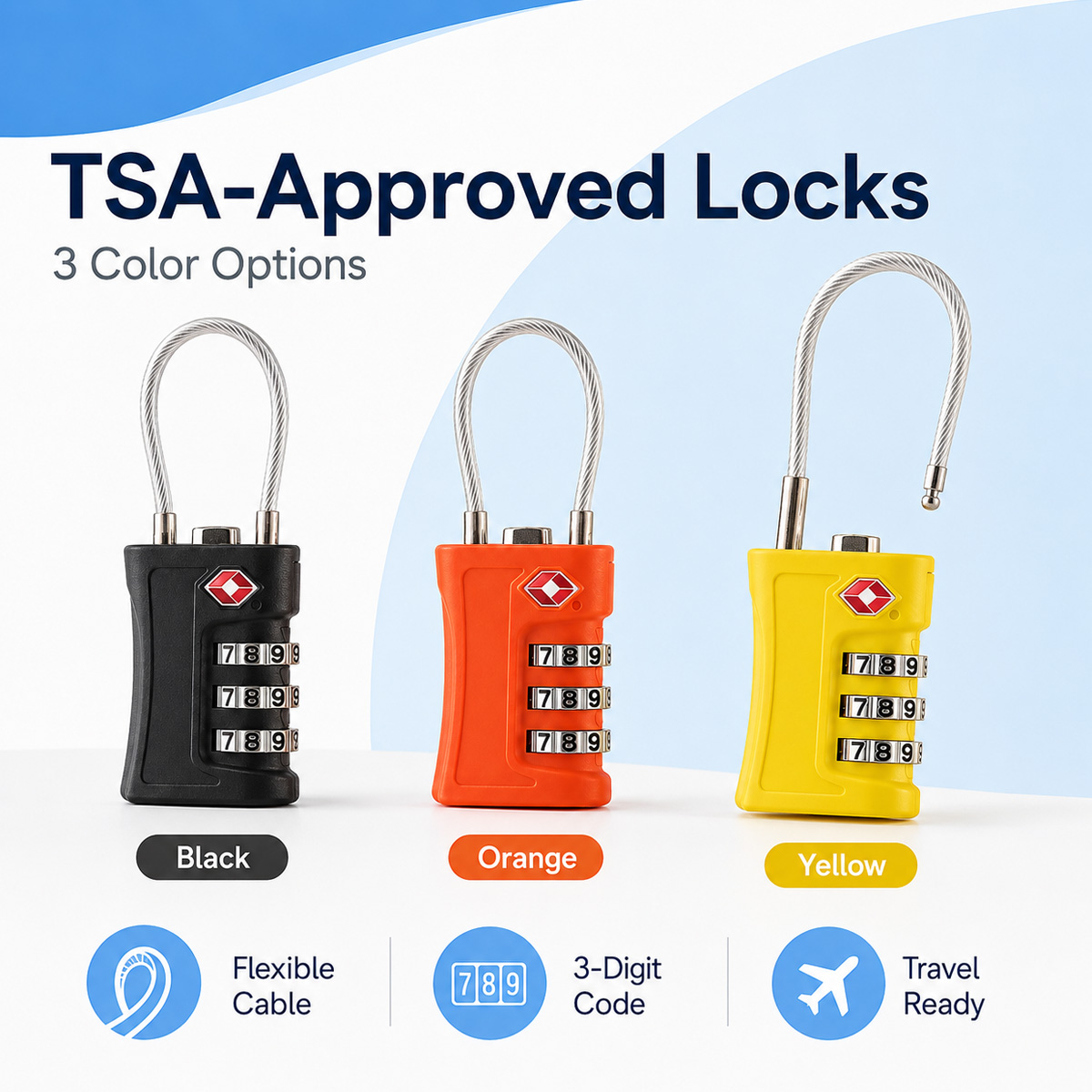 TSA Approved Luggage Lock 3 Di - Home Gym Portable 评论和价格